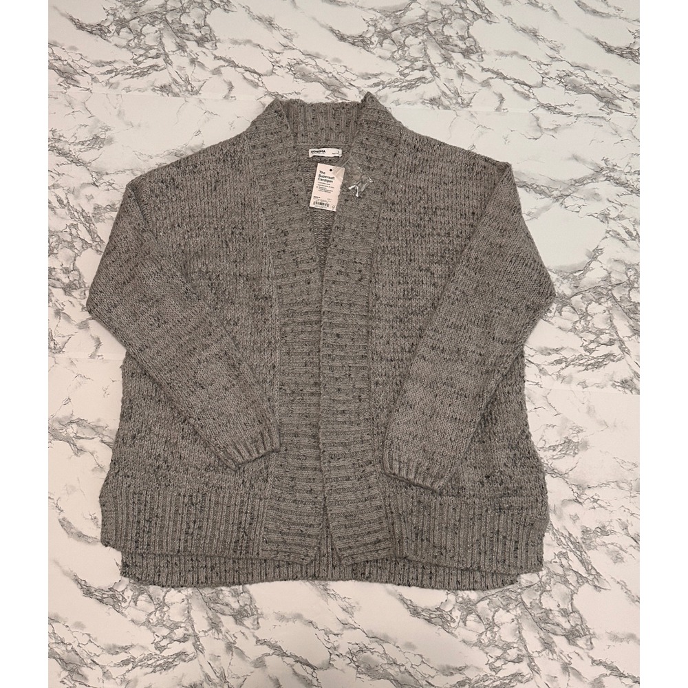 Sonoma Goods For Life Women Small Supersoft Cardigan Gray Metallic Open Front S